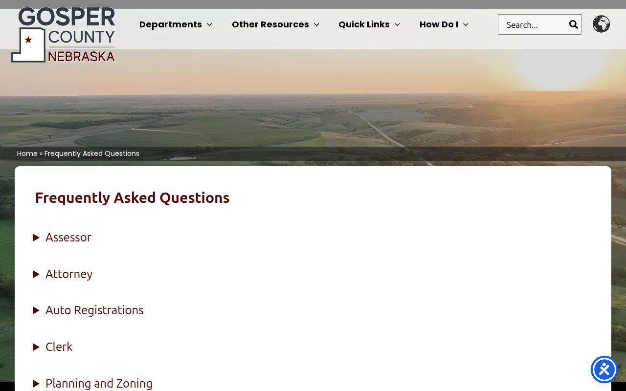 Gosper County court records routing through the public-records FAQ
