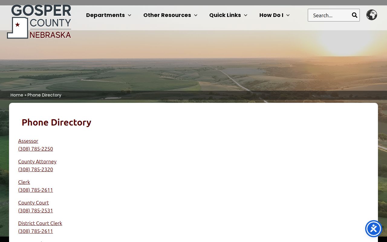 Smithfield court docket clerk confirmation route through the Gosper County phone directory